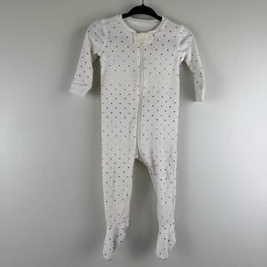 Primary Kids Size 6-9 months zipper Zip-up sleeper 100% Organic Cotton Polka Dot